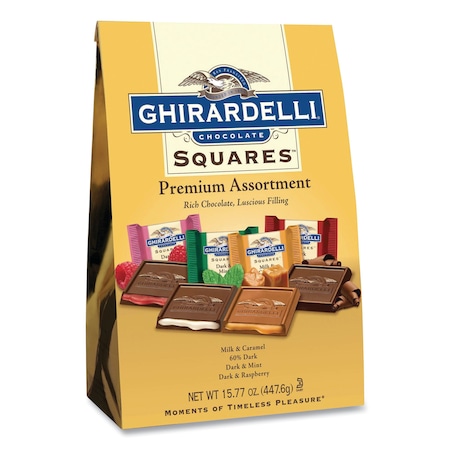 Ghirardelli Premuim Assorted Dark and Milk Chocolate Squares, 15.77 oz Bag 62273